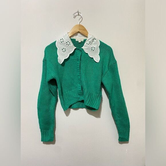 NWOT For Love & Lemons Stacy Cropped Cardigan - Picture 4 of 5